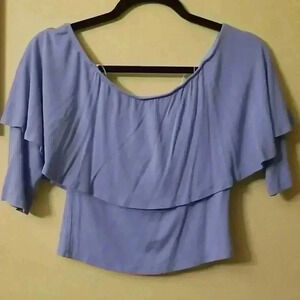 Women's Off The Shoulder Blue Top